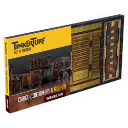 Tinkerturf sci-fi terrain cargo containers packaging on a white background
