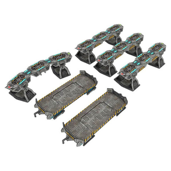 Set of gray and black game components on a white background